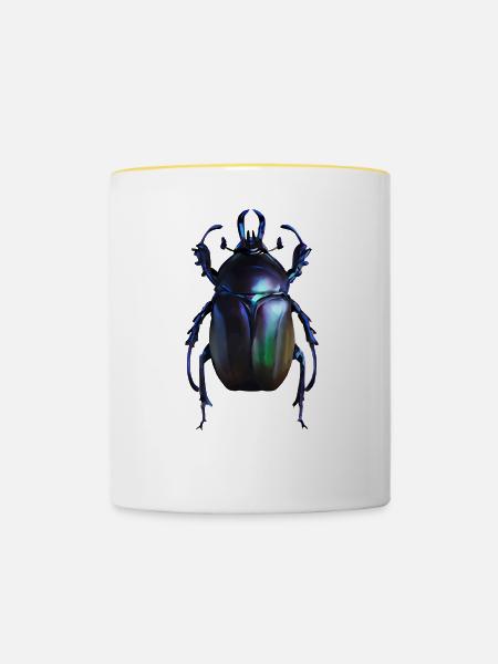 Mistkäfer - Tasse zweifarbig - Weiß/Gelb