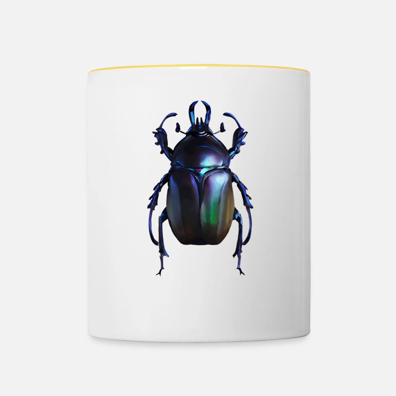 Mistkäfer - Tasse zweifarbig - Weiß/Gelb