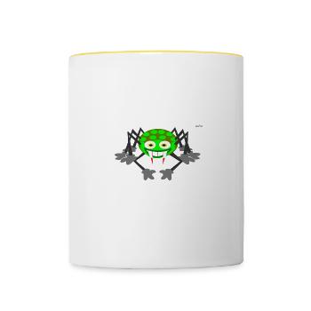Vampire spider - Contrasting Mug - white/yellow - Front