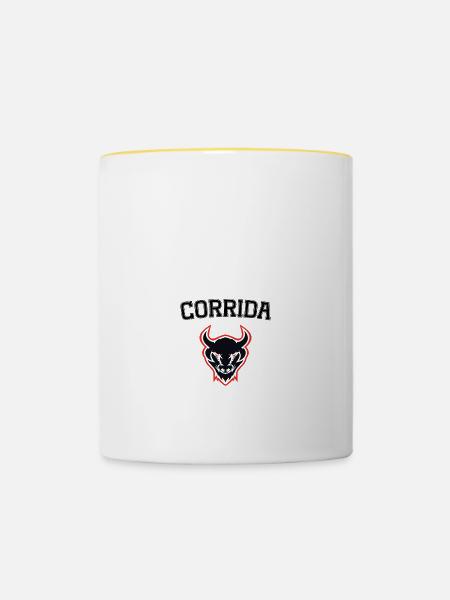 Stierkampf - Tasse zweifarbig - Weiß/Gelb