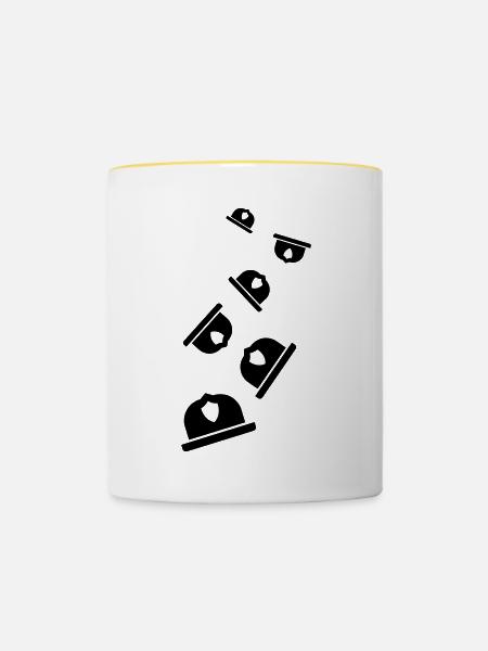 Feuerwehrhelm - Tasse zweifarbig - Weiß/Gelb