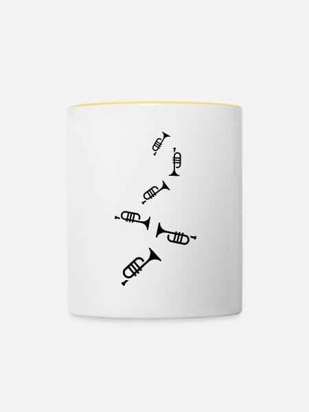 Trompete Instrument - Tasse zweifarbig - Weiß/Gelb