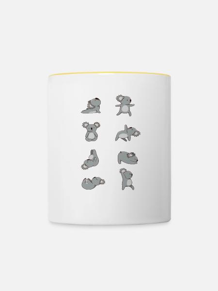 Yoga Koalas - Tasse zweifarbig - Weiß/Gelb
