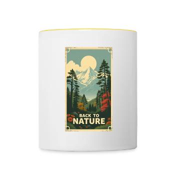 Zurück zur Natur - Tasse zweifarbig - Weiß/Gelb - Vorne