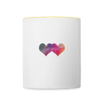 amitié - Mug contrasté - blanc/jaune - Devant