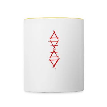 Element symbol 4 elements red - Contrasting Mug - white/yellow - Front