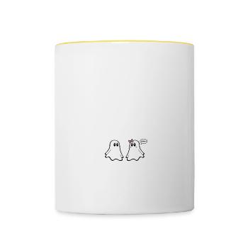 T-shirts with Funny Phrases - Fantasmitas 03 - Contrasting Mug - white/yellow - Front