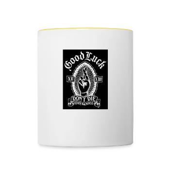 Good Luck Dont Die - Tasse zweifarbig - Weiß/Gelb - Vorne