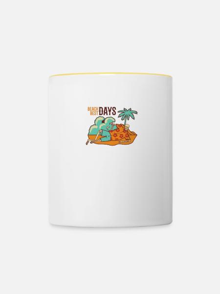 Beach Best Days - Tasse zweifarbig - Weiß/Gelb