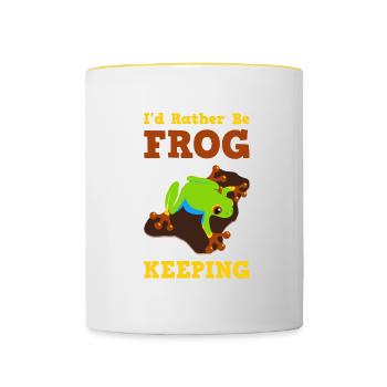 Grenouille Crapaud Jungle Jungle Cadeau - Mug contrasté - blanc/jaune - Devant