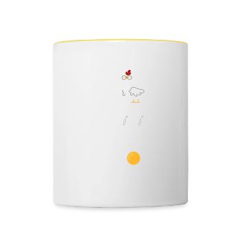 Ableitung Funktion Huhn Mathe - Tasse zweifarbig - Weiß/Gelb - Vorne