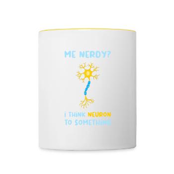 Neurone Neuronon Enseignant Cadeau - Mug contrasté - blanc/jaune - Devant