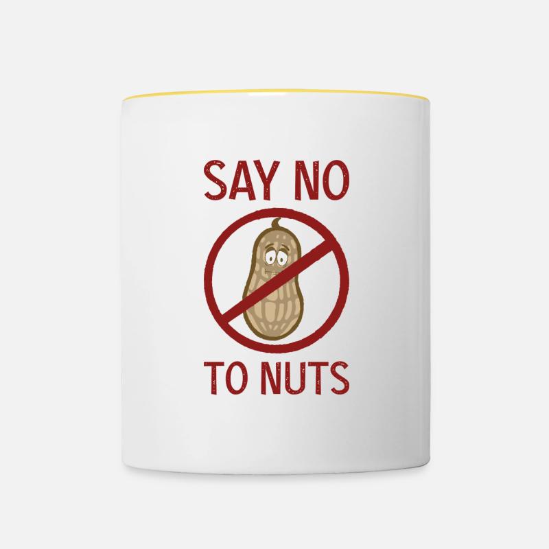 Allergy Nut Allergy Awareness Gift - Contrasting Mug - white/yellow