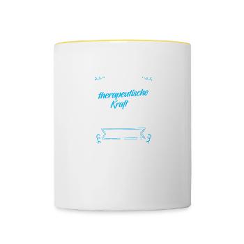 Blasmusik Musiker Musik Geschenk · Therapie - Tasse zweifarbig - Weiß/Gelb - Vorne