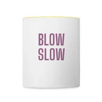 langsames pusten - Tasse zweifarbig - Weiß/Gelb - Vorne