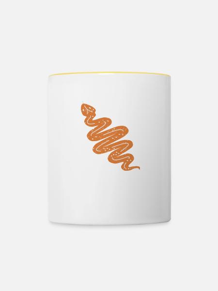 DOWN UNDER SNAKE - Tasse zweifarbig - Weiß/Gelb