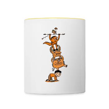 Monster kidscontest - Mug contrasté - blanc/jaune - Devant