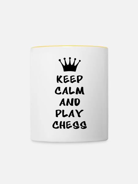 KEEP CALM AND PLAY CHESS - Tasse zweifarbig - Weiß/Gelb