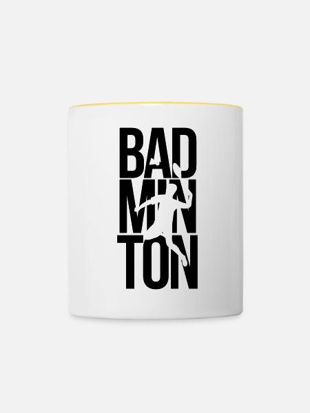 badminton - Tasse zweifarbig - Weiß/Gelb
