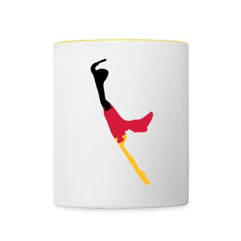 Sylt Puzzle - schwarz rot gold - Tasse zweifarbig - Weiß/Gelb - Vorne