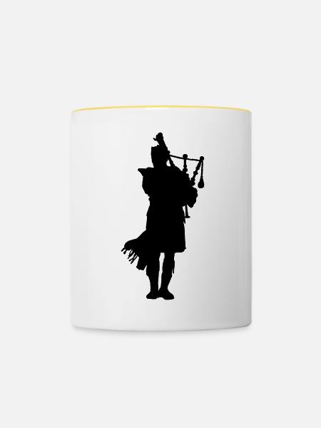 Schotte - Tasse zweifarbig - Weiß/Gelb