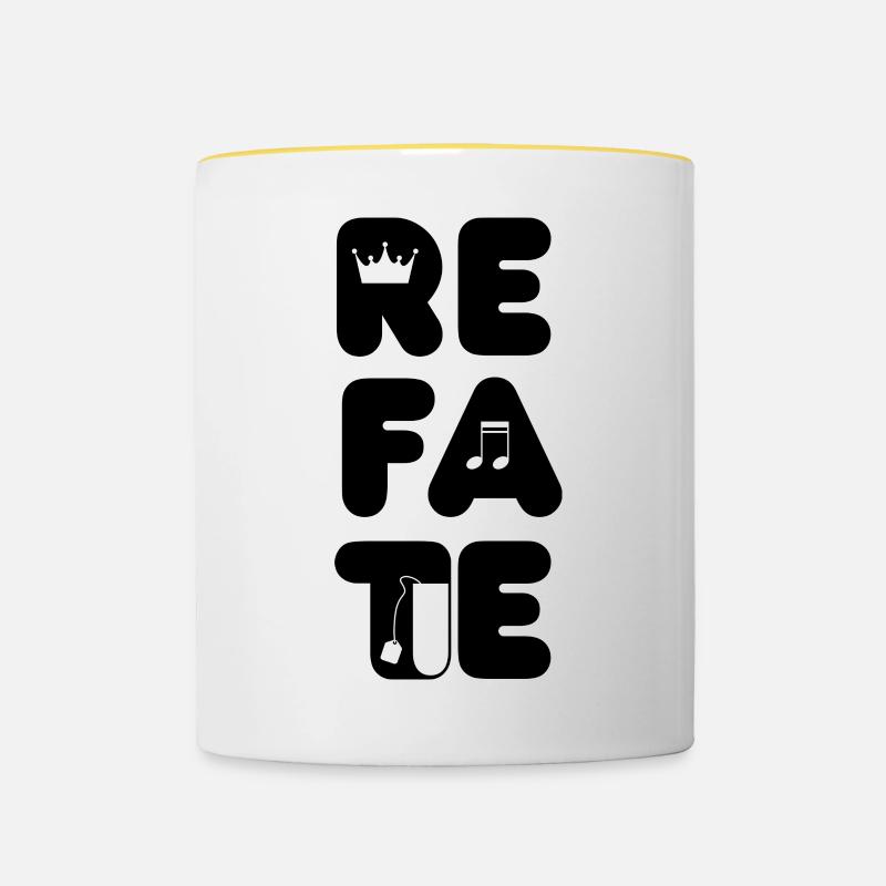 Refate - Bring yourself round - Contrasting Mug - white/yellow