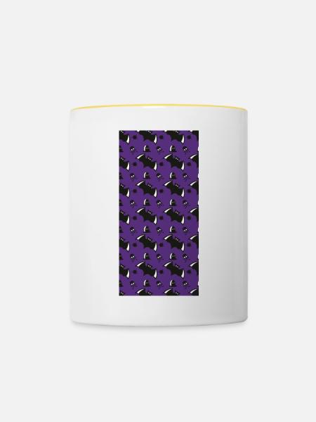 Halloween Koffer 4 - Tasse zweifarbig - Weiß/Gelb