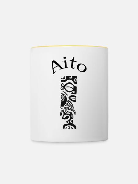 TIKI AITO "BLACK" - Tasse zweifarbig - Weiß/Gelb