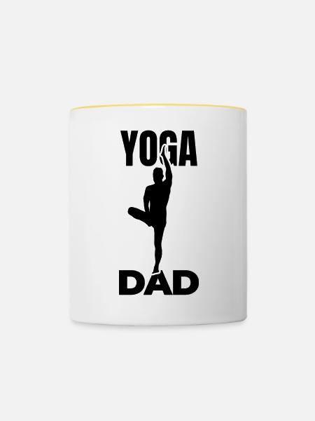 Yoga Papa - Tasse zweifarbig - Weiß/Gelb