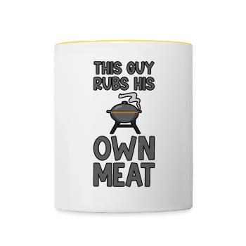 This Guy Rubs His Own Meat 2 - Tasse zweifarbig - Weiß/Gelb - Vorne