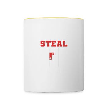 Steal Your Girl Funny Person Poison - Contrasting Mug - white/yellow - Front