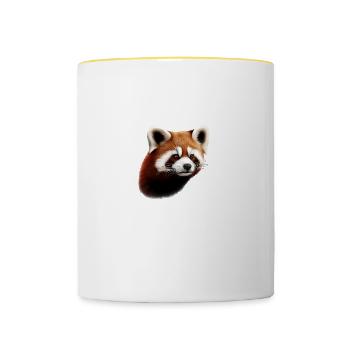 Roter Panda - Tasse zweifarbig - Weiß/Gelb - Vorne