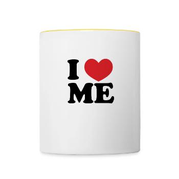 I Love me - Tasse zweifarbig - Weiß/Gelb - Vorne