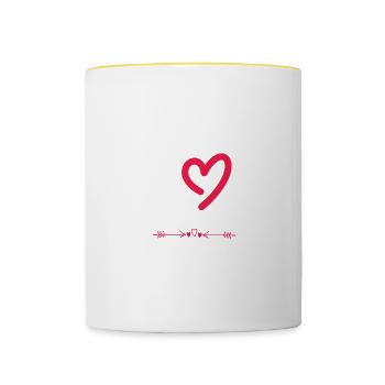 Ich liebe Schwimmen - Tasse zweifarbig - Weiß/Gelb - Vorne