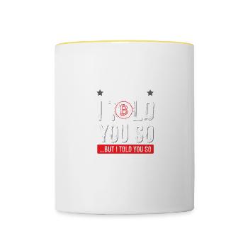 crypto bitcoin - Tasse zweifarbig - Weiß/Gelb - Vorne