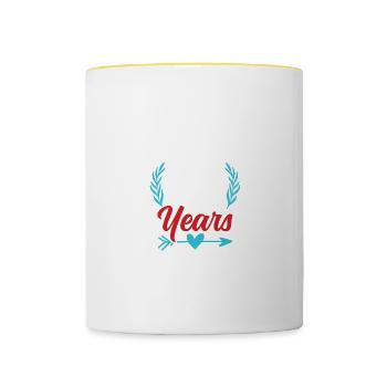 30 jahre birthday - Tasse zweifarbig - Weiß/Gelb - Vorne