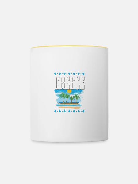 Greece - Tasse zweifarbig - Weiß/Gelb