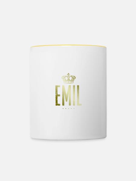Emil - Tasse zweifarbig - Weiß/Gelb