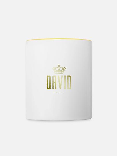 David - Tasse zweifarbig - Weiß/Gelb