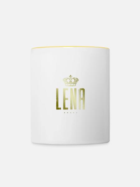 Lena - Tasse zweifarbig - Weiß/Gelb