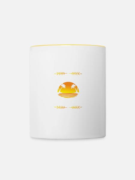 Barcelona Modus - Tasse zweifarbig - Weiß/Gelb