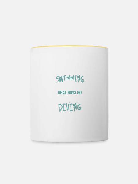 Jungs scuba tauchen - Tasse zweifarbig - Weiß/Gelb