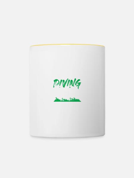 scuba tauchen - Tasse zweifarbig - Weiß/Gelb