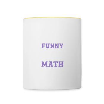funny math mathematics - Contrasting Mug - white/yellow - Front