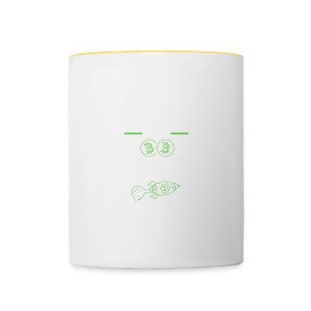 argent bitcoin - Mug contrasté - blanc/jaune - Devant