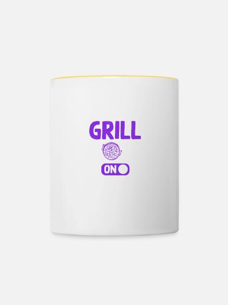 grill mode on - Tasse zweifarbig - Weiß/Gelb