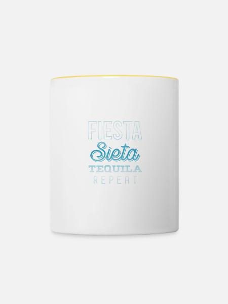 fiesta sieta tequila repeat - Tasse zweifarbig - Weiß/Gelb