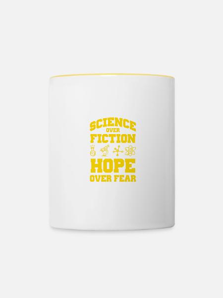 science wissenschaft hoffnung - Tasse zweifarbig - Weiß/Gelb