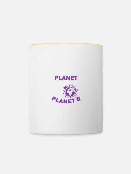 umweltschutz planet b - Tasse zweifarbig - Weiß/Gelb