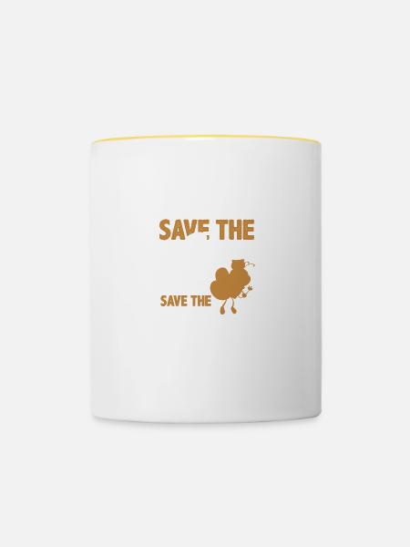 bienen schutz umweltschutz - Tasse zweifarbig - Weiß/Gelb